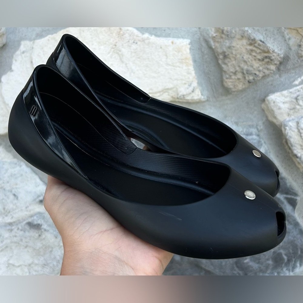 Mel Dreamed By Melissa Shoes Girls Sz 3 Black Jelly Ballet Flats Dressy Neutral